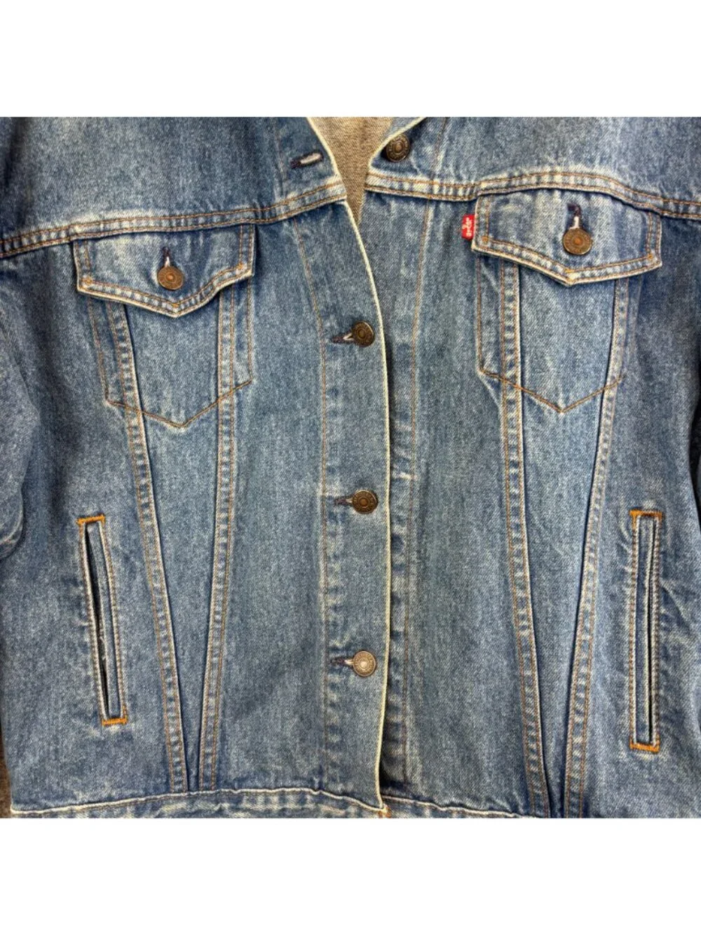 Levis Strauss Womens Size Medium Jean Jacket Vintage Denim Trucker USA Made 1996